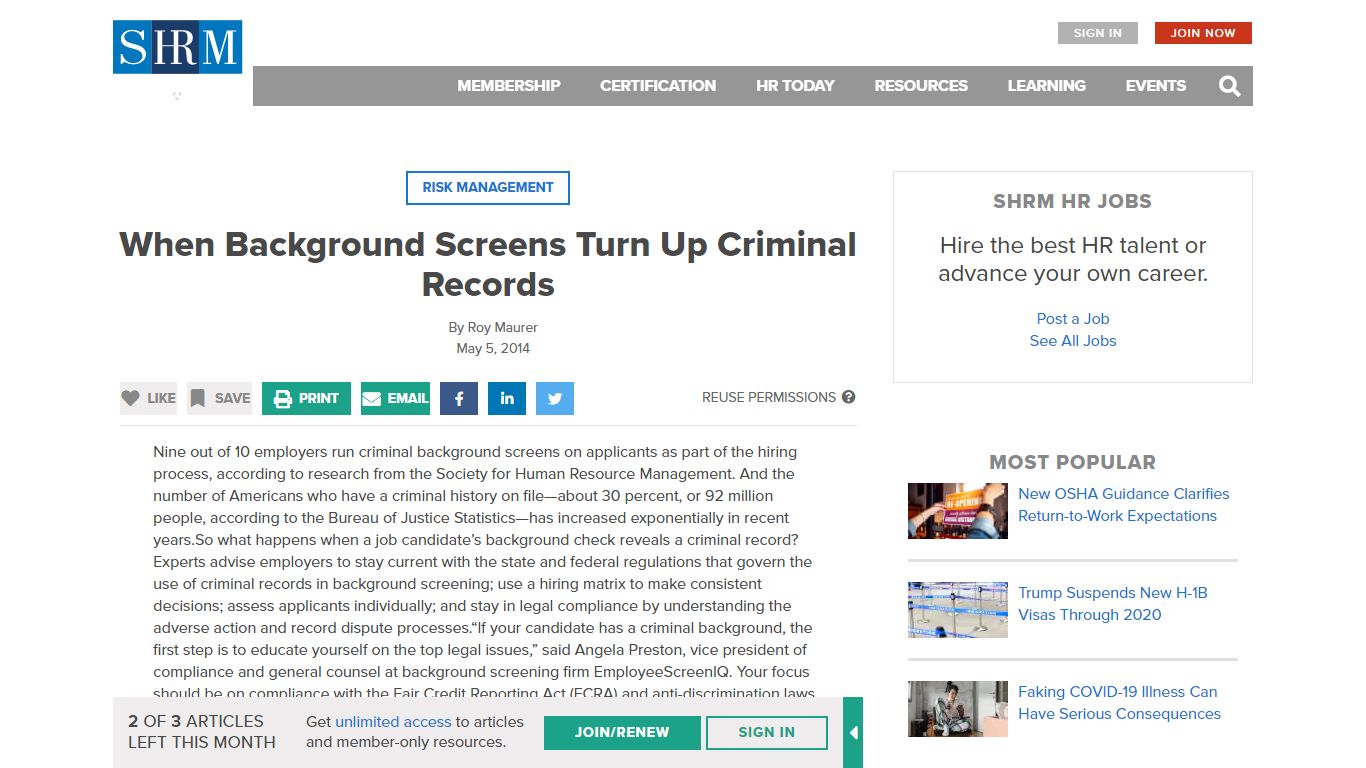 When Background Screens Turn Up Criminal Records - SHRM